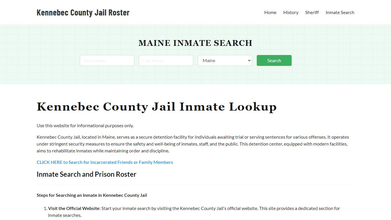 Kennebec County Jail Roster Lookup, ME, Inmate Search