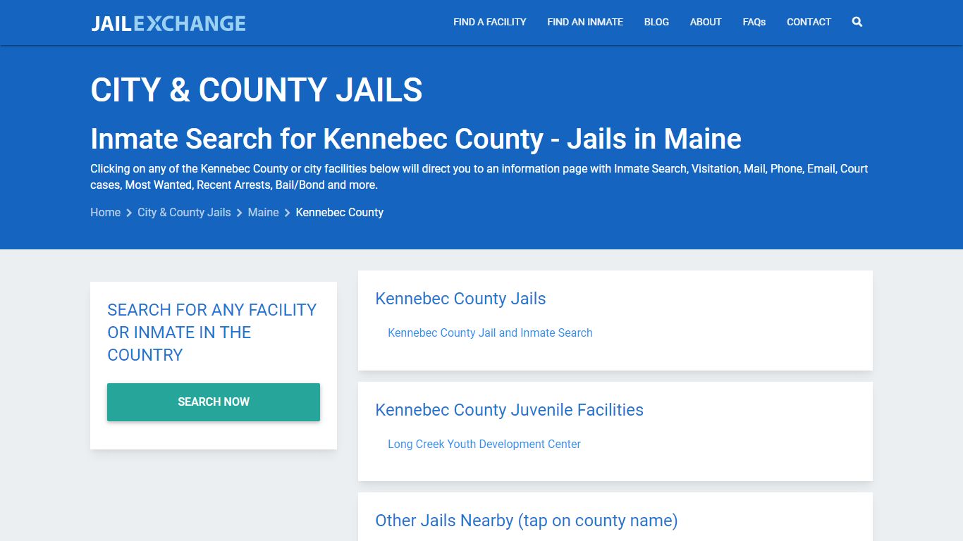 Inmate Search for Kennebec County | Jails in Maine - Jail Exchange